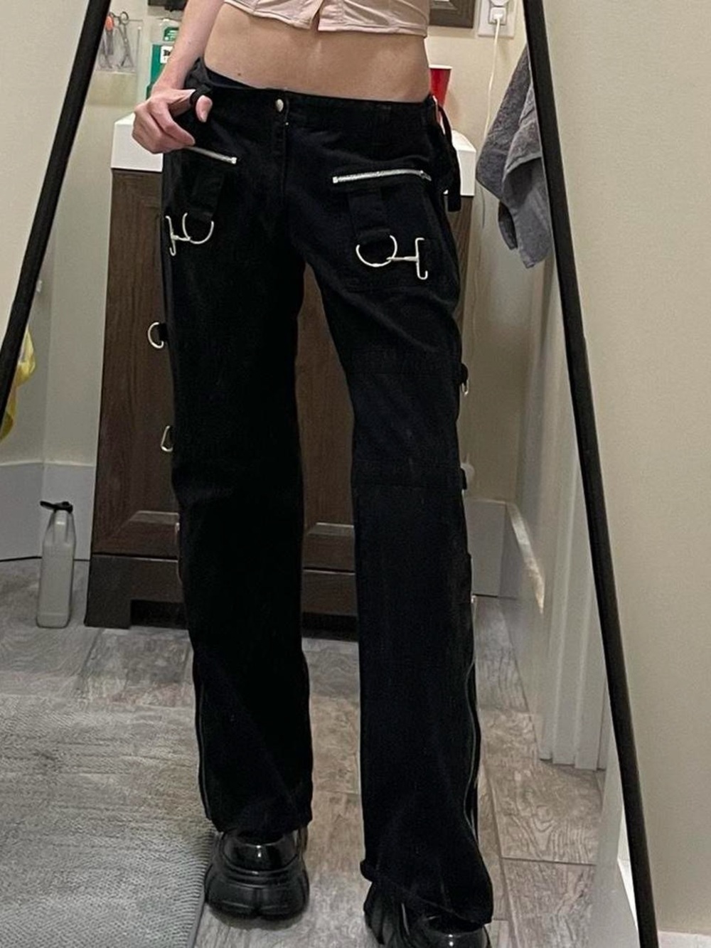 Vintage black baggy bondage tripp nyc pants